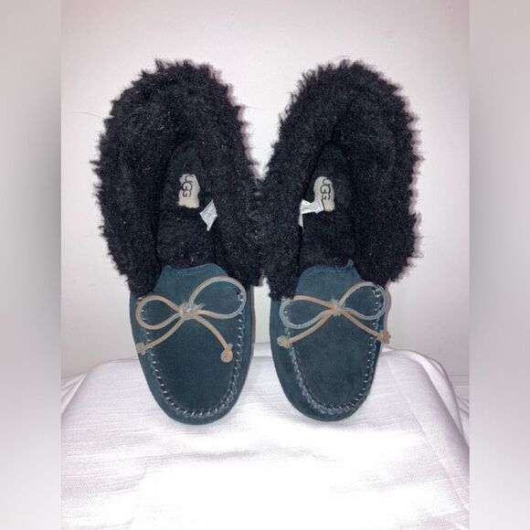 Ugg Tall Alena suede slippers in Black 7 - Picture 8 of 16